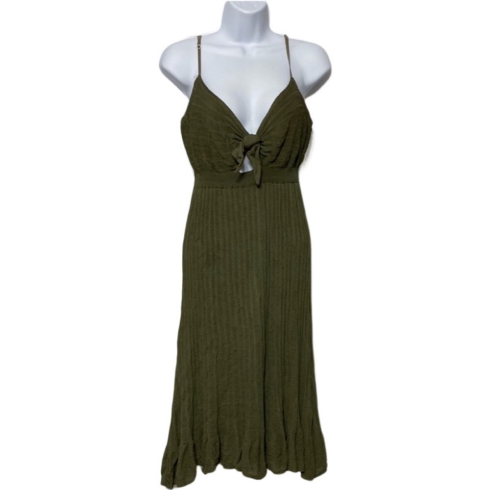 Sabatini White tie front pleated dress size medium